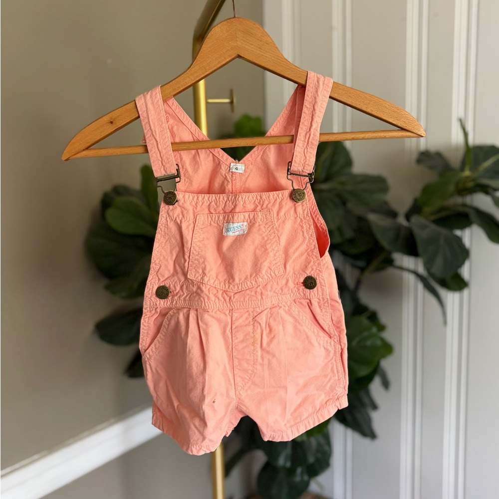 Baby Guess Vintage Shortalls Pink Paper Tag Size 4